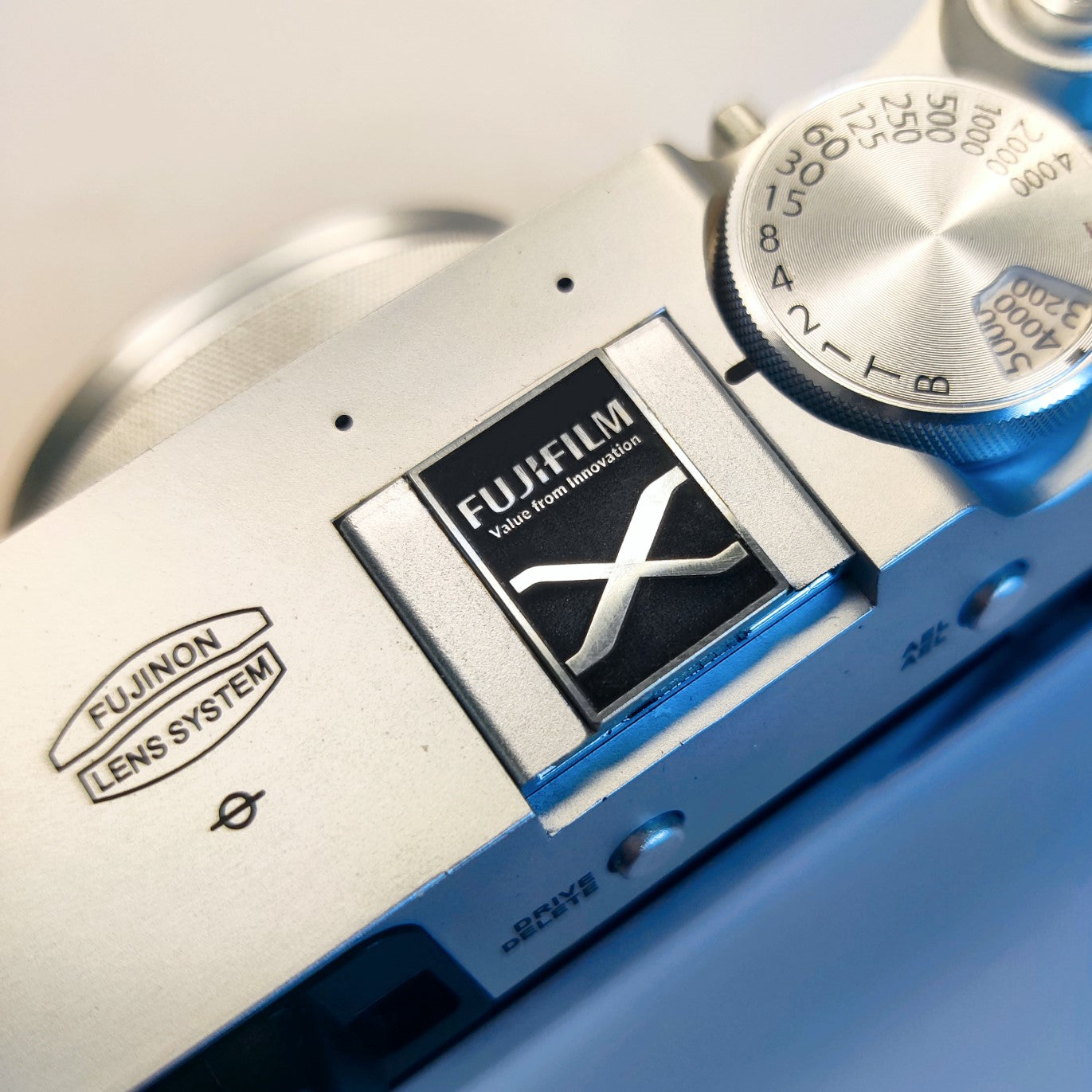 engraved silver hot shoe cover for Fujifilm X series