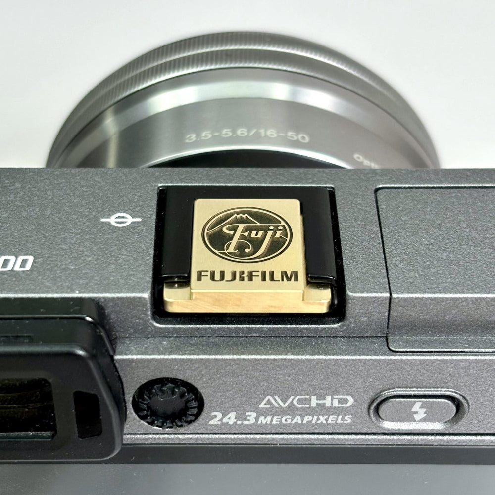 engraved fujifilm crest camera accessory
