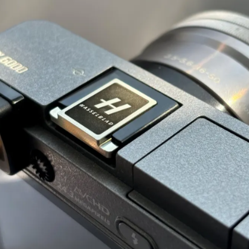 hasselblad compatible cnc hot shoe cap silver