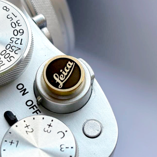gold brass shutter button for leica camera