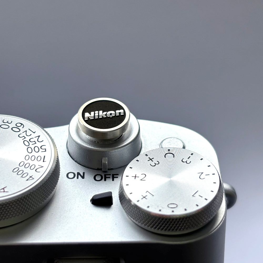 Silver engraved shutter button on Nikon Z6