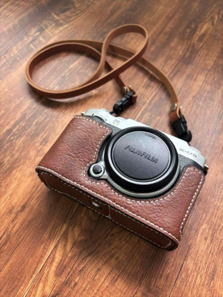 PU leather half case for Fujifilm X-M5 camera