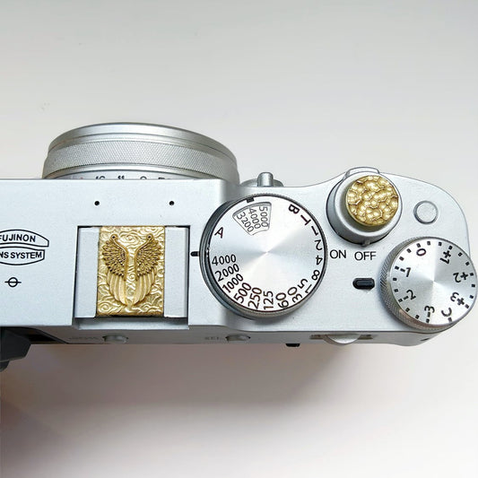 Angel Wings Hot Shoe Cover & Textured Soft Shutter Button Set