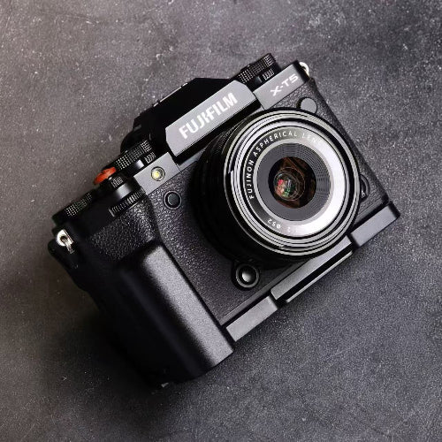 black metal l shape hand grip for fujifilm x-t5