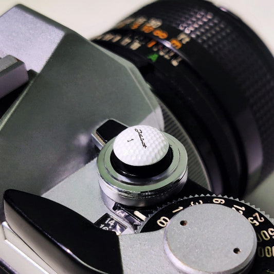 brass golf design shutter button for Fujifilm and Nikon