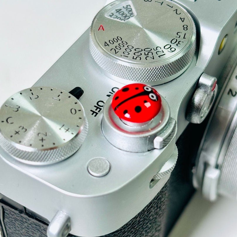 insect paint shutter release button on fujifilm camera