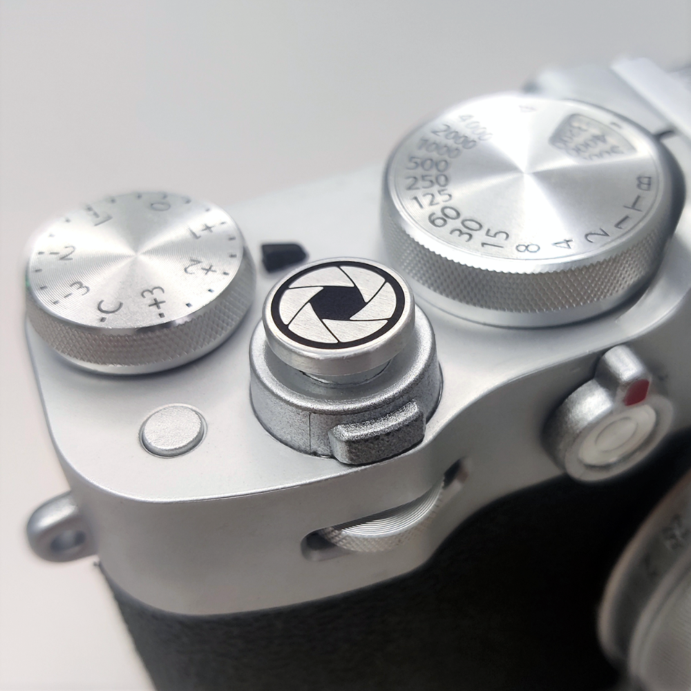 Lens Master brass construction silver camera button