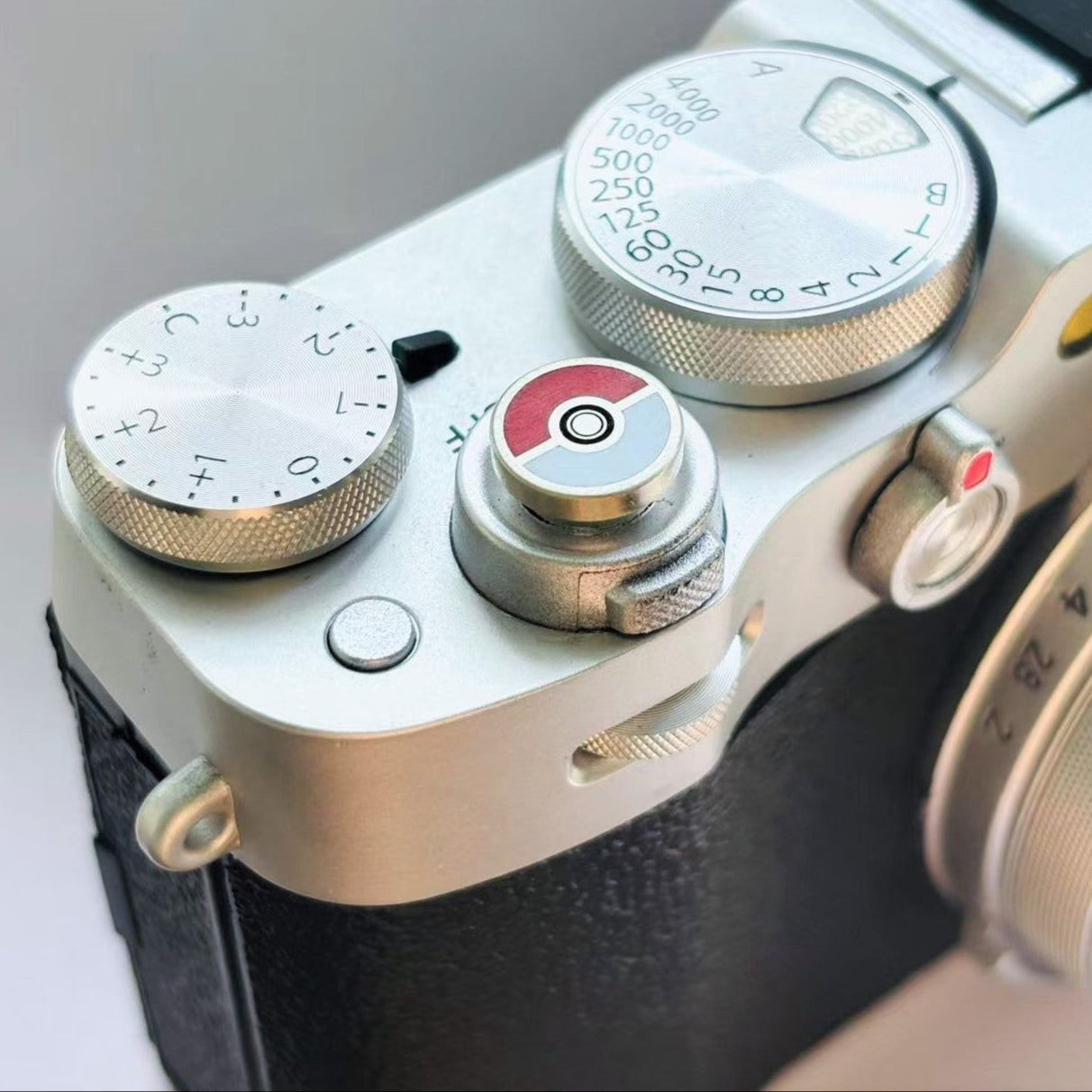 White copper camera soft release for Nikon Zf