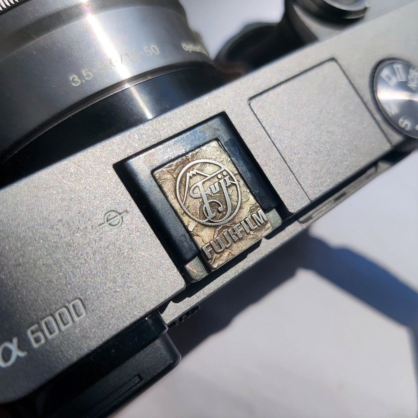 Silver brass camera hot shoe accessory – Greypeak model