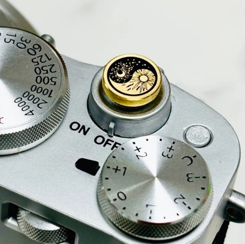 metal shutter release button for Fujifilm and Nikon – celestial design