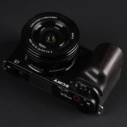 Retro camera upgrade with wooden side grip