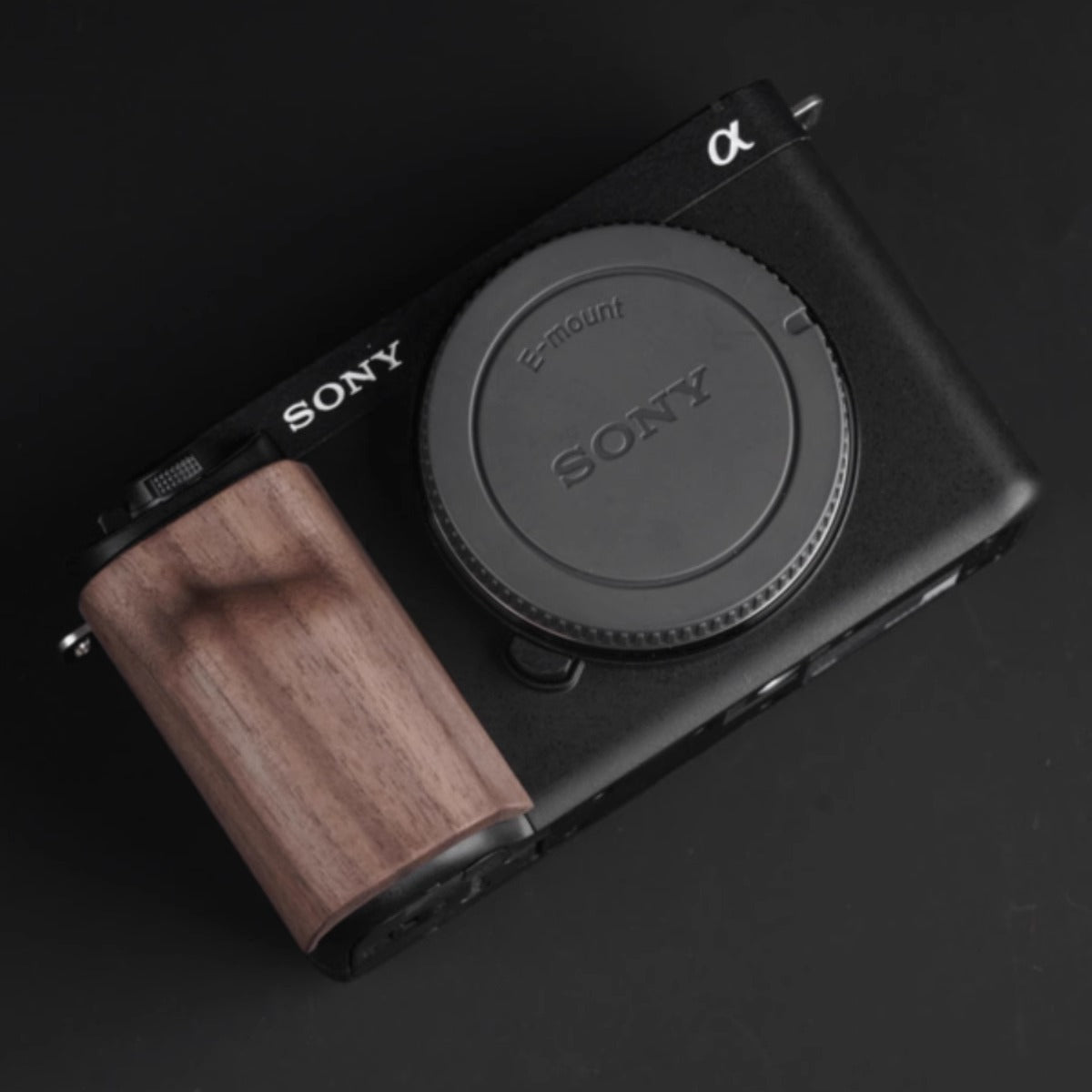retro style walnut sony zv-e1 camera grip
