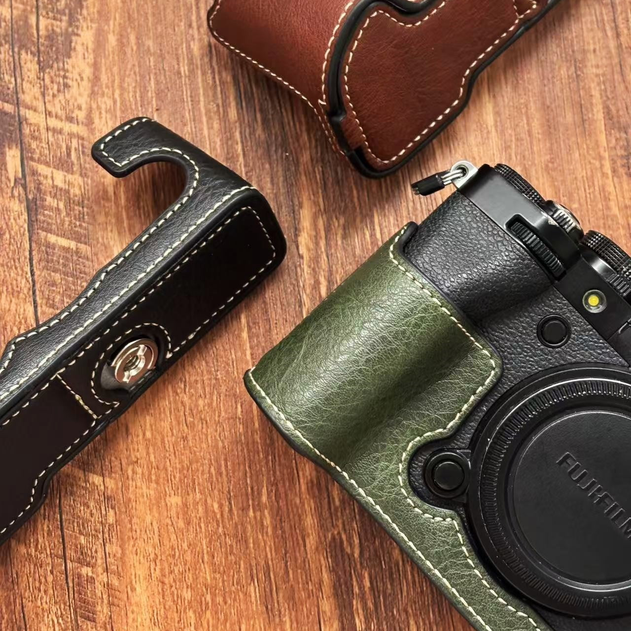 PU leather half case for Fujifilm X-T5 camera