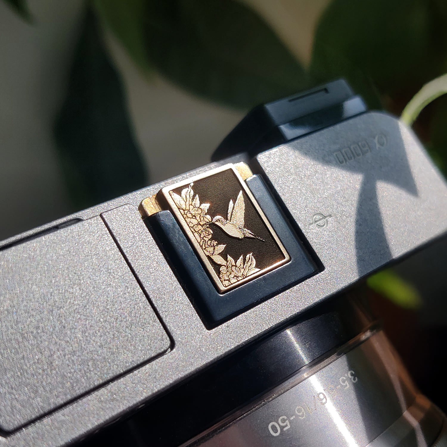 Hummingbird brass camera accessory