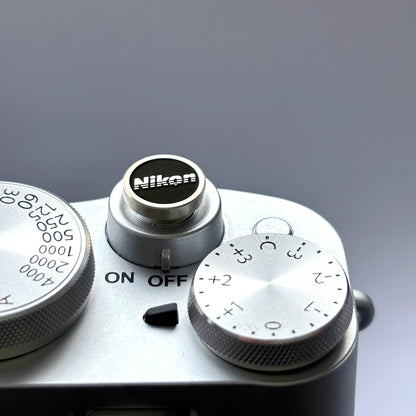Silver engraved shutter button on Nikon Z6
