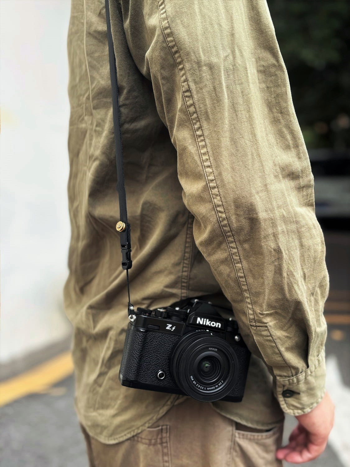 Black Full-Grain Leather Camera Strap - Quick Release