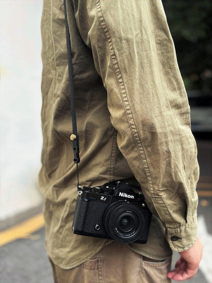 Black Full-Grain Leather Camera Strap - Quick Release