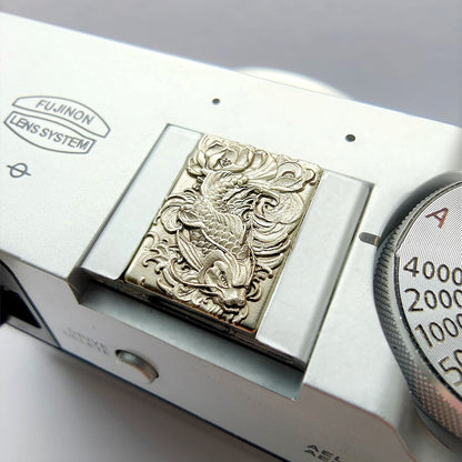 Arowana embossed camera hot shoe cover on fujifilm x100vi camera