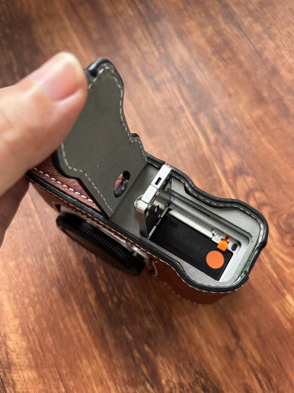 PU leather camera half case detail for Fujifilm X-M5