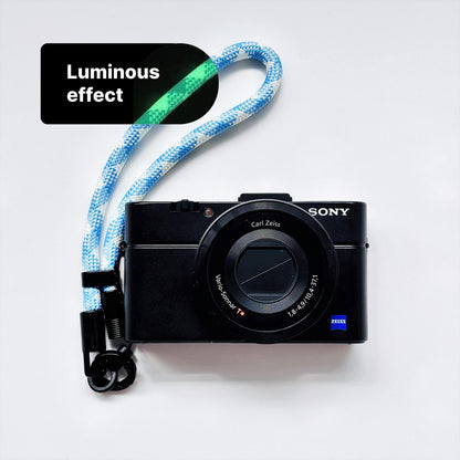 Luminous Paracord Camera Wrist Strap – 7mm Braided Hand Strap for Sony, Fujifilm & Compact Cameras