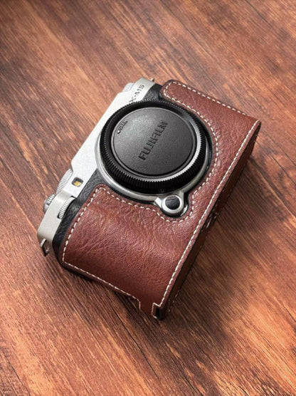 Fujifilm X-M5 camera with PU leather half case