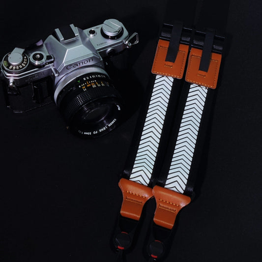 Reflective camera strap with quick release for DSLR
