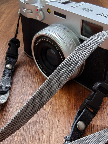Canvas Camera Strap with Leather Connectors – 95cm Slim Neck Strap for DSLR & Mirrorless