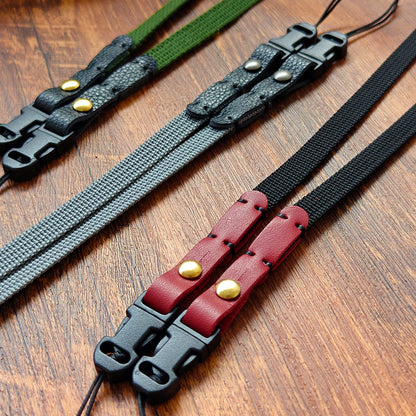 Canvas Camera Strap with Leather Connectors – 95cm Slim Neck Strap