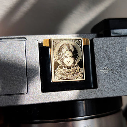 engraved camera hot shoe cap with fantasy game design