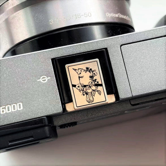Flower Bulbul Camera Hot Shoe Cover – CNC Engraved Detail Design