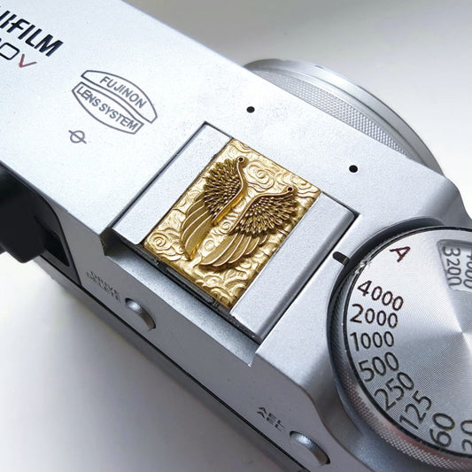 Angel Wings Hot Shoe Cover & Textured Soft Shutter Button Set