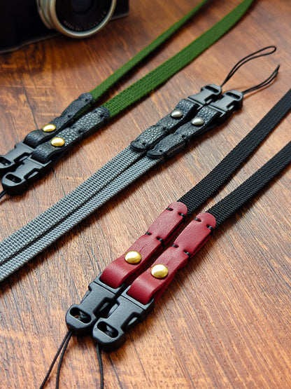 Canvas Camera Strap with Leather Connectors – 95cm Slim Neck Strap for DSLR & Mirrorless
