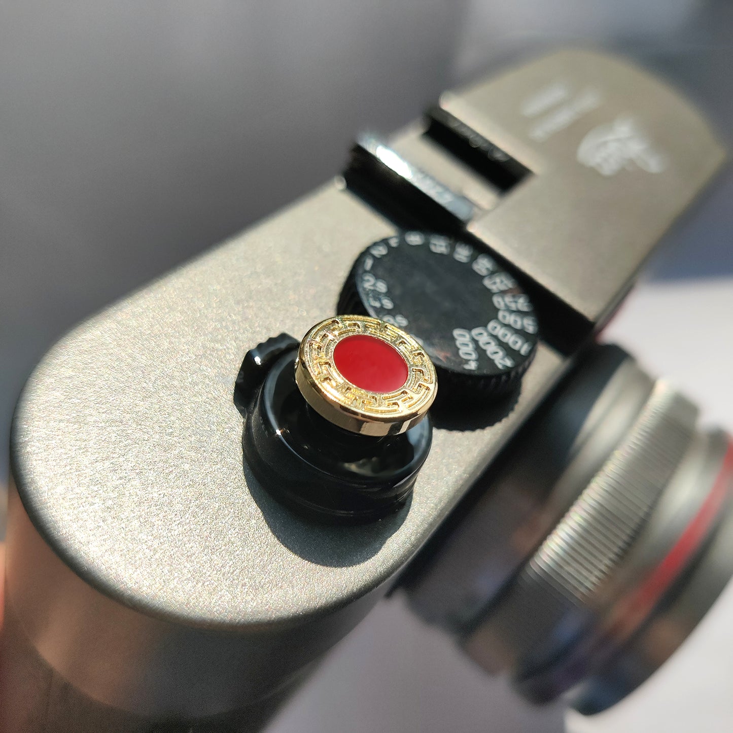 Gem camera shutter button