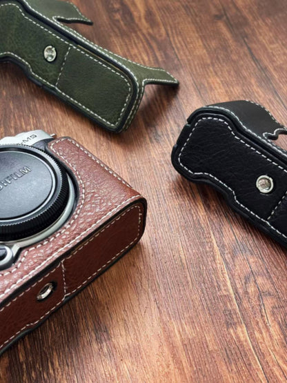 Fujifilm X-M5 camera PU leather half case detail