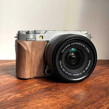fuji XM5 wood camera grip walnut overview