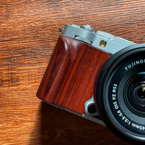 fuji xm5 camera wood grip red