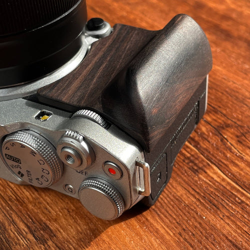 Fuji xm5 camera wood grip detail black