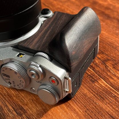 Fuji xm5 camera wood grip detail black