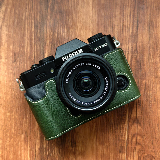 Fuji X-T30 Leather Half Case – Vegan Leather Camera Protection