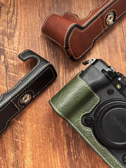 PU leather half case for Fujifilm X-T5 camera