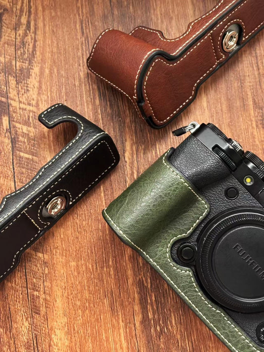 PU leather half case for Fujifilm X-T5 camera