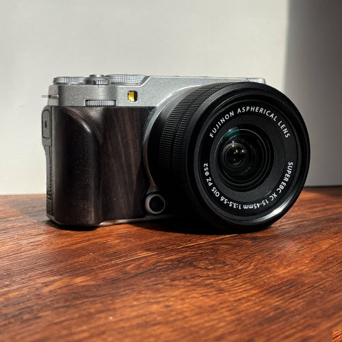 fuji XM5 wood camera grip overview