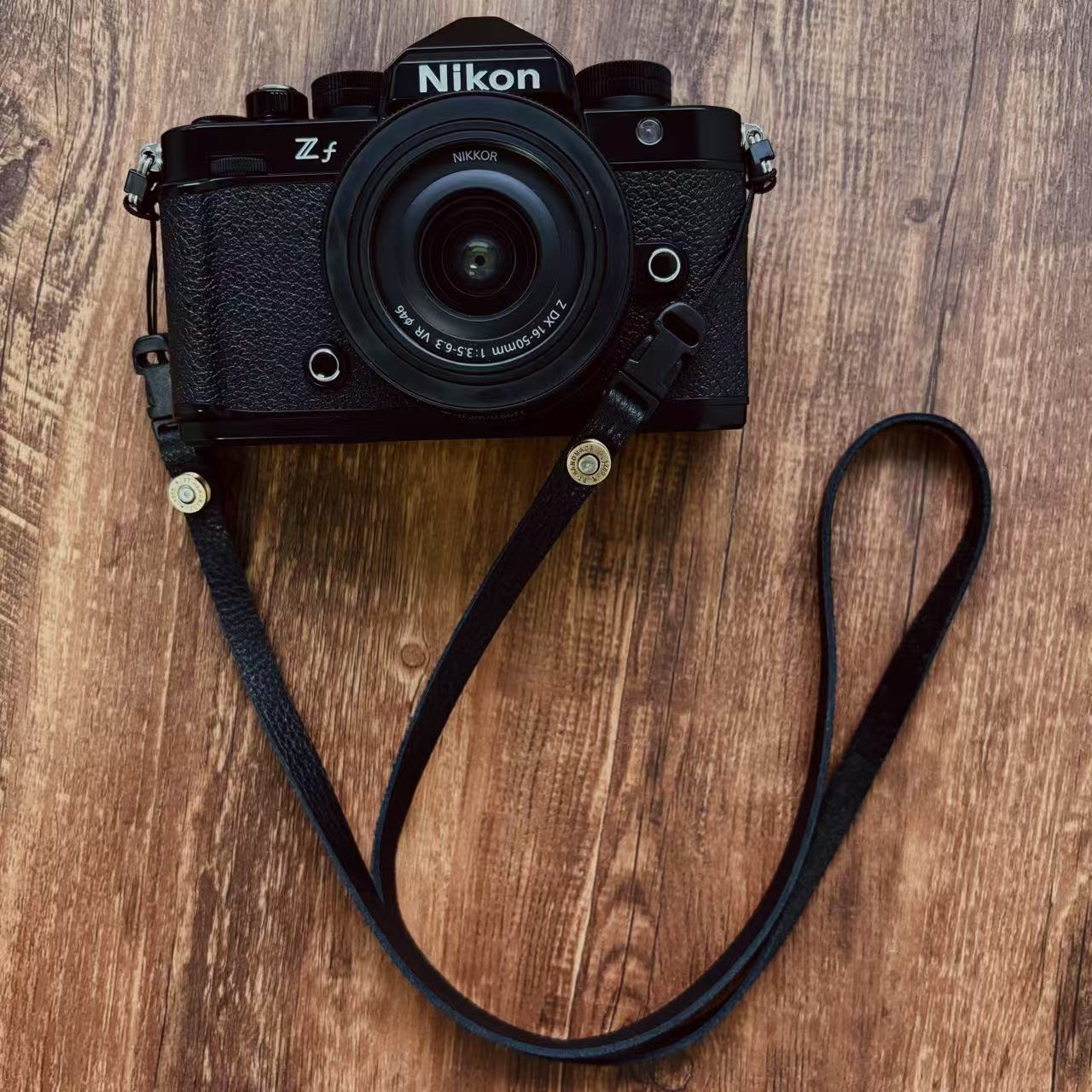 Black Full-Grain Leather Camera Strap - Quick Release