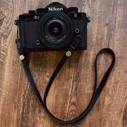 Black Full-Grain Leather Camera Strap - Quick Release