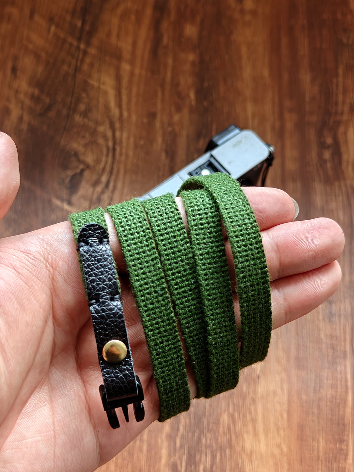 Canvas Camera Strap with Leather Connectors – 95cm Slim Neck Strap