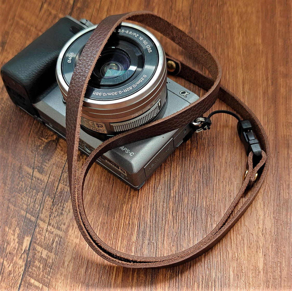 Brown Full-Grain Leather Camera Strap