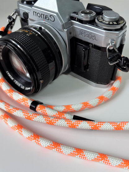 Hiking and travel camera strap with glow feature