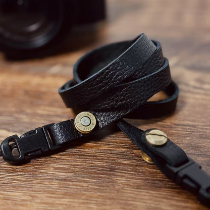 Black Full-Grain Leather Camera Strap - Quick Release