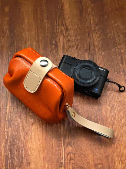 Mini Leather Camera Pouch for Sony RX100 / Ricoh GR Series