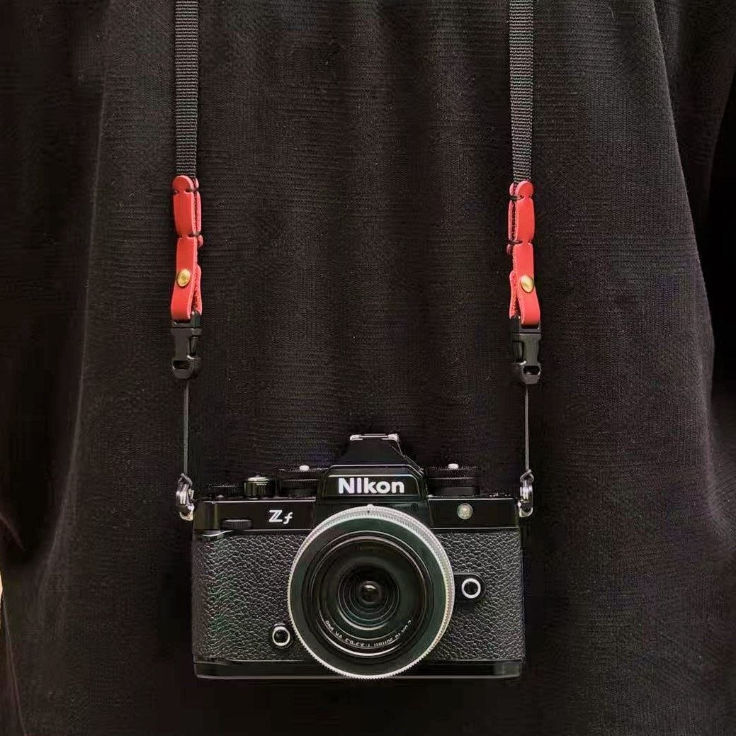 Canvas Camera Strap with Leather Connectors – 95cm Slim Neck Strap